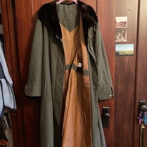 Vintage Hucke Long Winter Coat Large Size 12